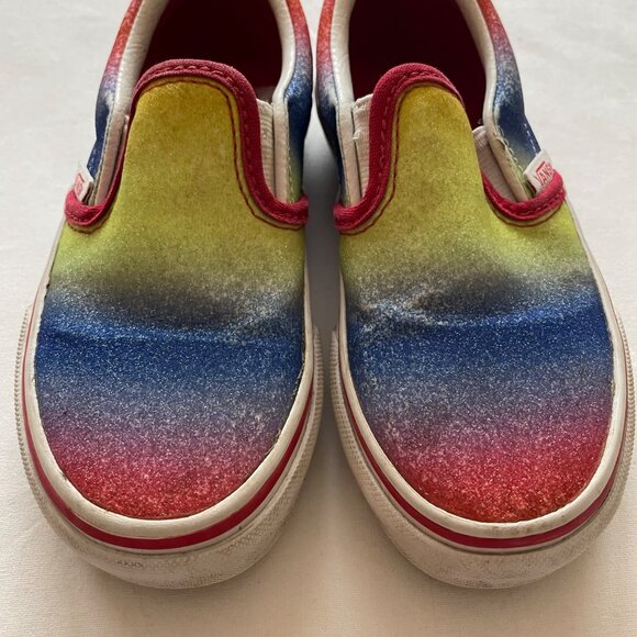 Vans Rainbow Glitter Slip On Sneakers size 10.5 - Picture 3 of 9